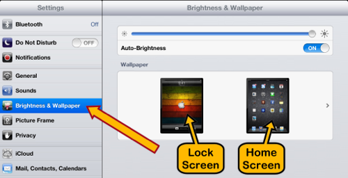 Change iPad background wallpaper of Home Screen or Lock Screen